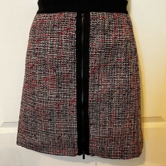ABM Liz Claiborne Sz 10 Pencil skirt black white lined petite 10p Zipper - Picture 2 of 8